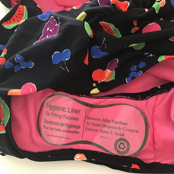 Kate Spade One Piece Swimsuit Summer Fruit Bandeau With Halter Strap Size Medium - Picture 8 of 8